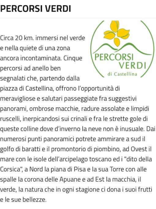 Appartamento Bellavista Castellina Marittima Eksteriør bilde